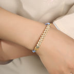 Adjustable Light Blue Handwoven Bracelet with "Peach Blossom Knot", Love & Friendship Jewelry